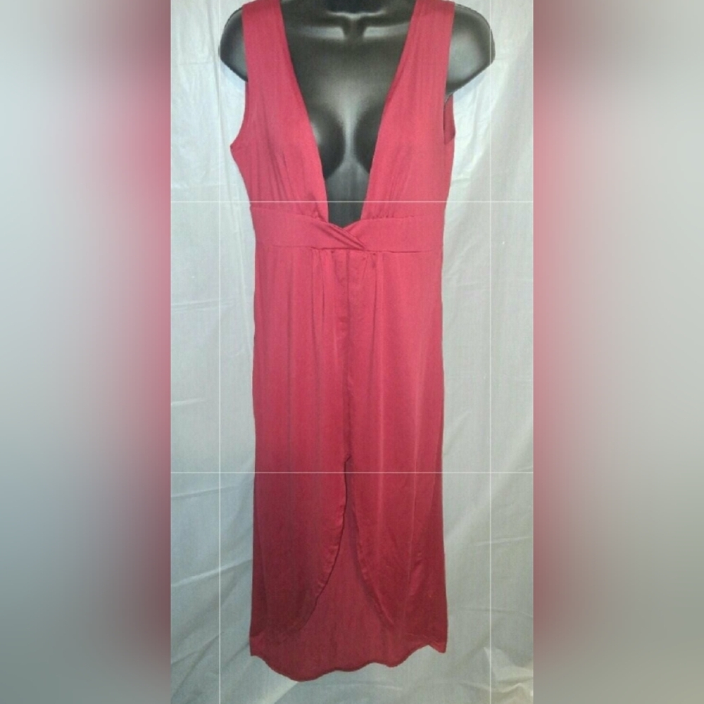 Chic Red High Low Women's Dress